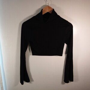 Nasty Gal Bell Sleeve Turtle Neck Crop
